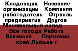 Кладовщик › Название организации ­ Компания-работодатель › Отрасль предприятия ­ Другое › Минимальный оклад ­ 1 - Все города Работа » Вакансии   . Пермский край,Лысьва г.